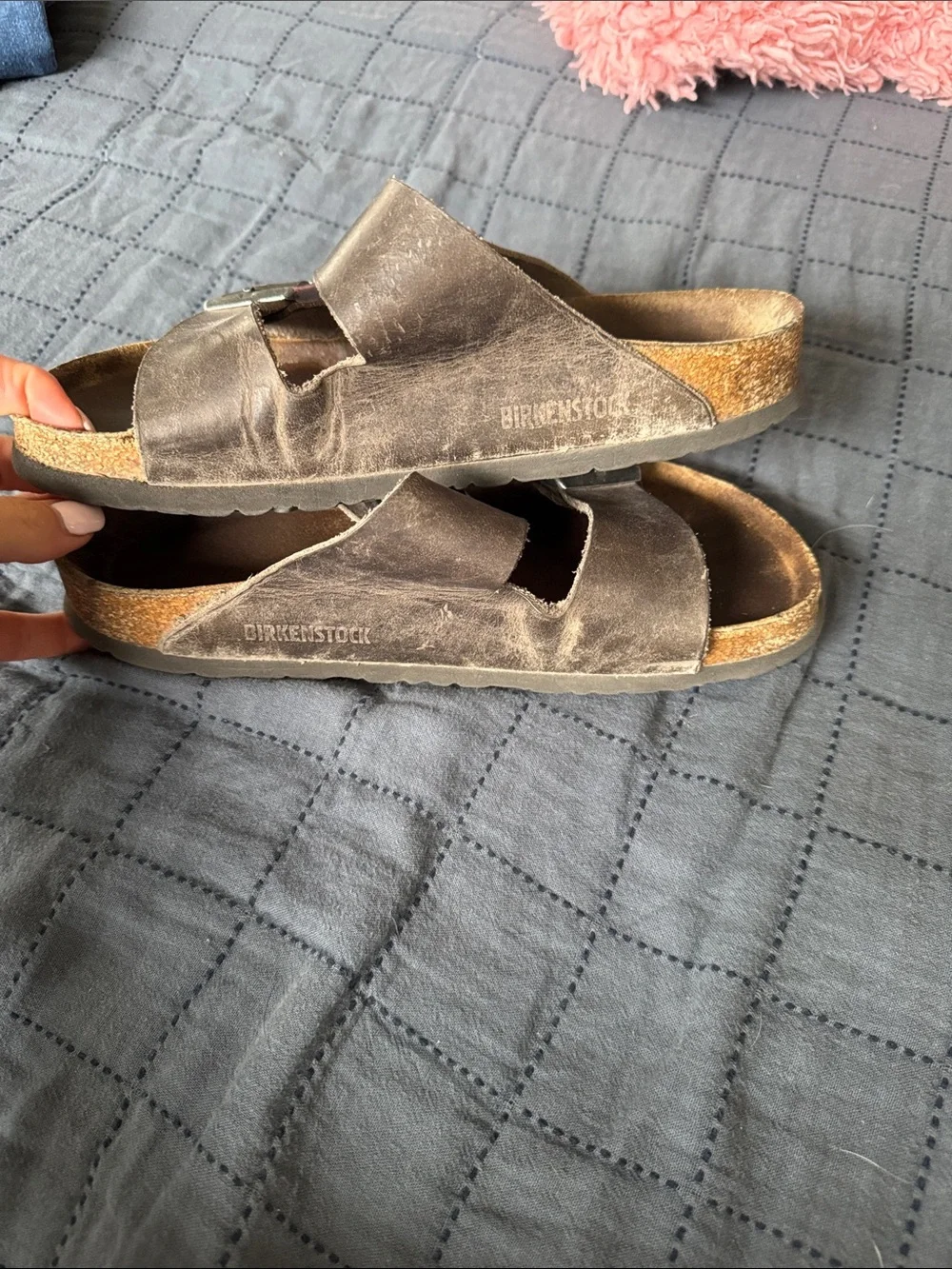 Womens Double-Buckle Comfort Sandals - Brown
